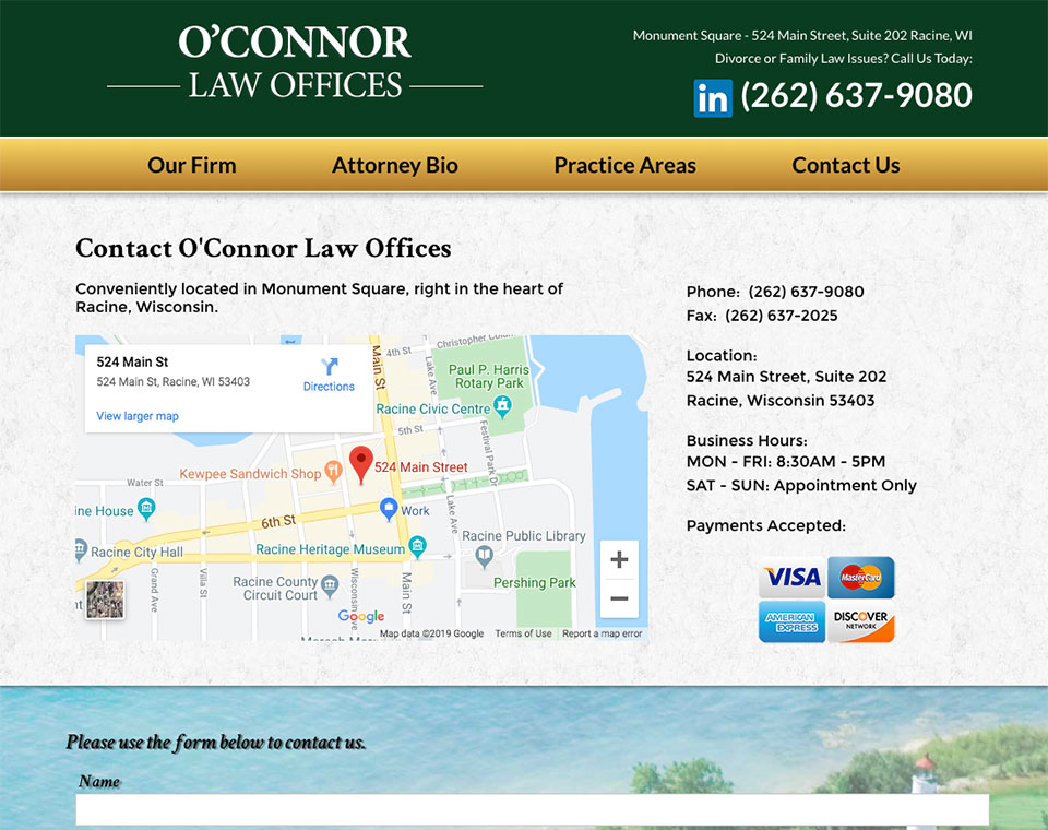 O’Connor Law Contact Page