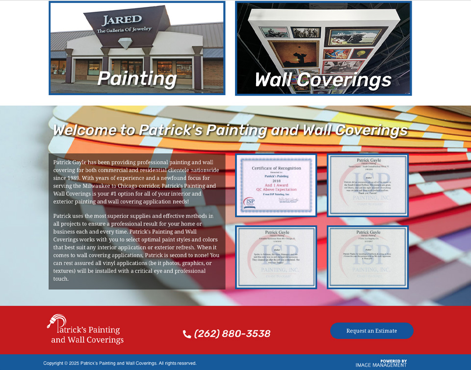 Patrick’s Painting and Wall Coverings - Services & About