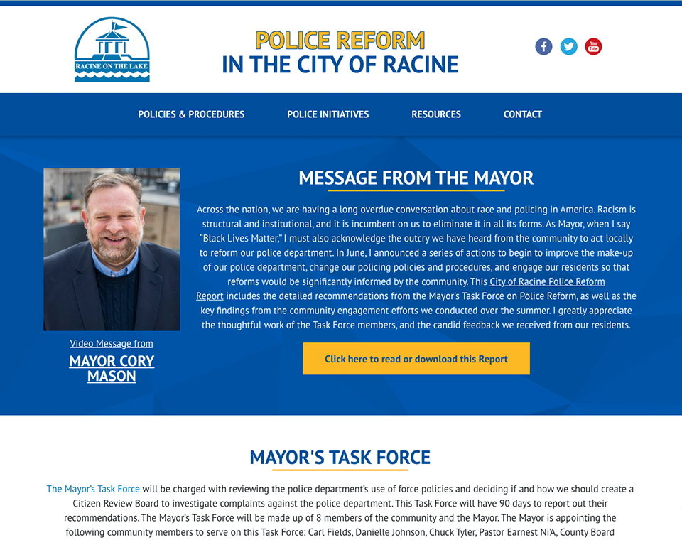 City of Racine - Police Reform - Home Page