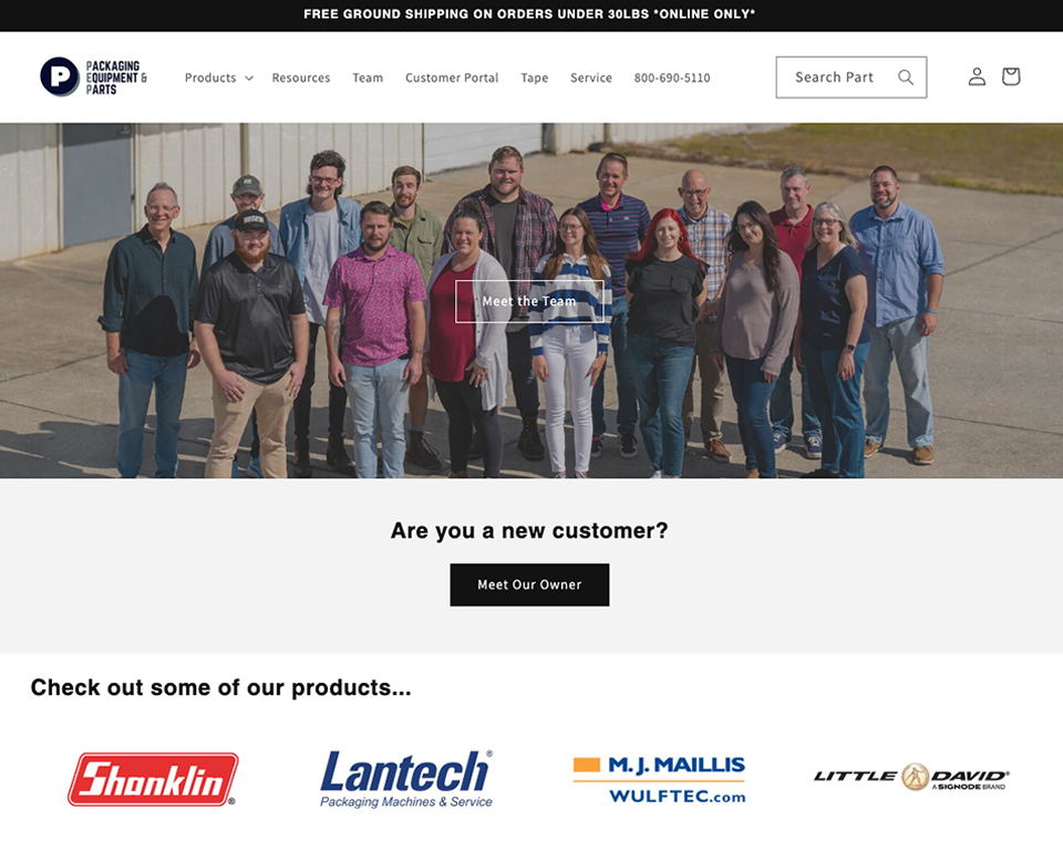 Packaging Equipment & Parts - Home Page