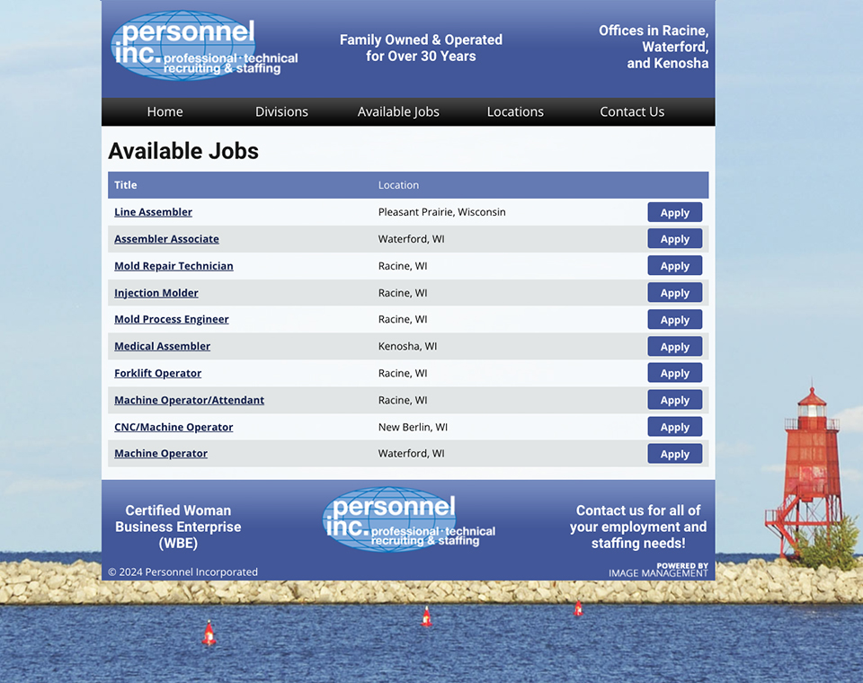 Personnel Incorporated - Job Listing