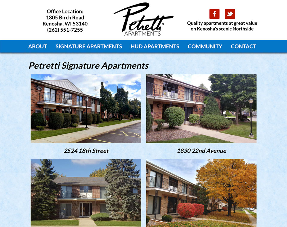 Petretti Apartment Type Page