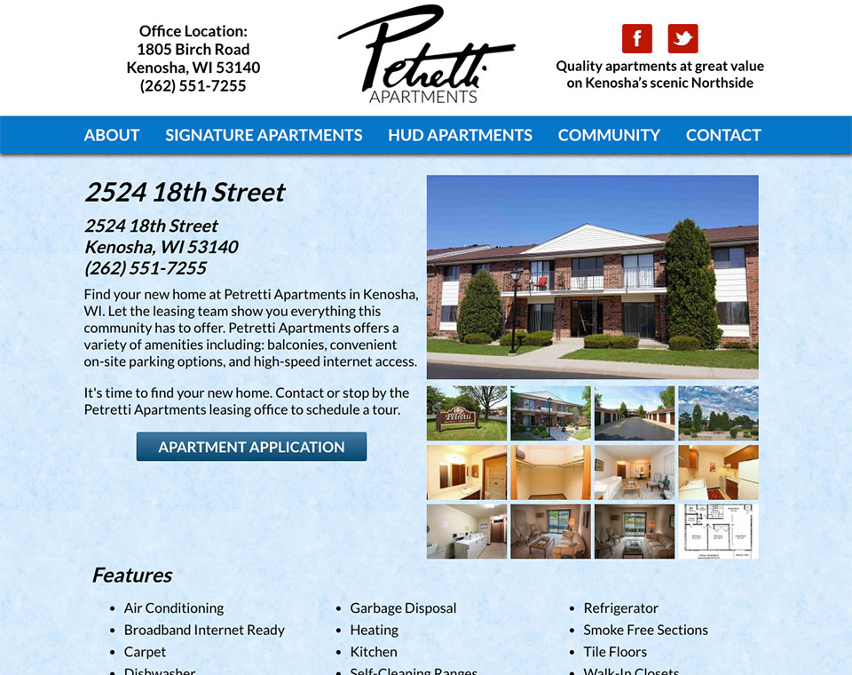 Petretti Apartment Listing Page