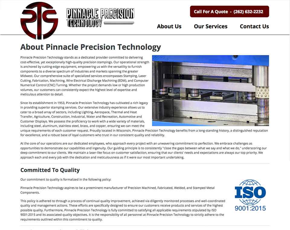 Pinnacle Precision About Page