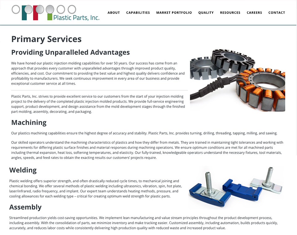 Plastic Parts, Inc. - Service Page