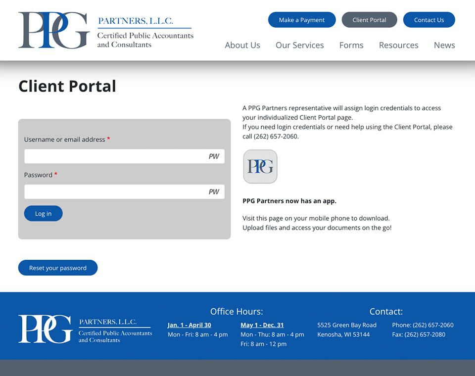PPG Partners Portal Page