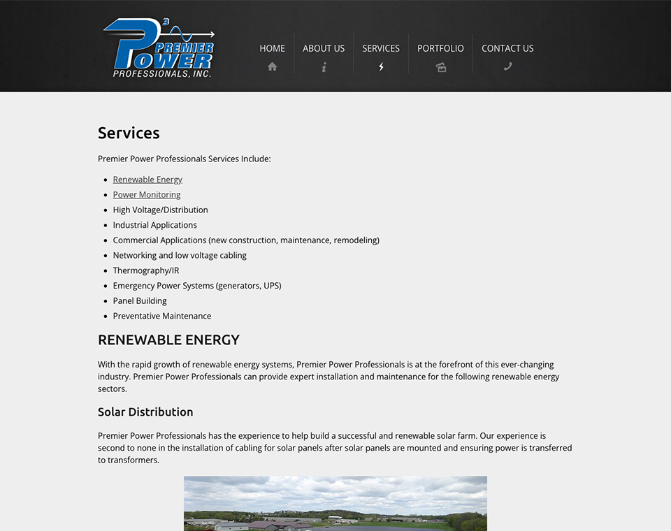 Premier Power Professionals, Inc - Service Page