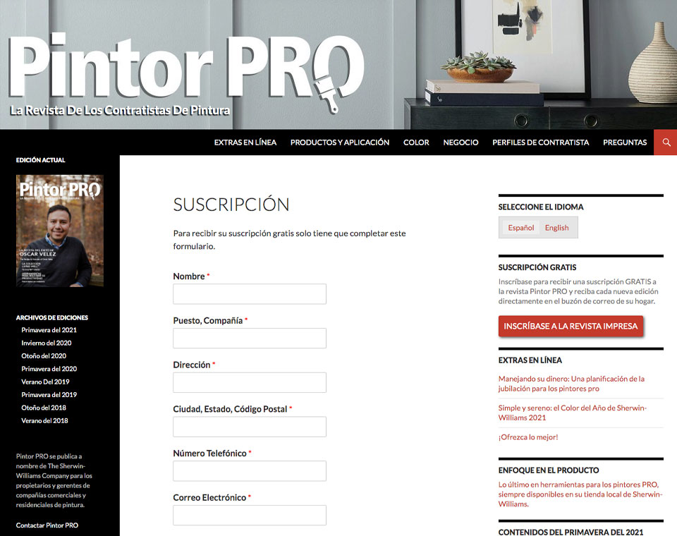 Pintor PRO Subscription Form