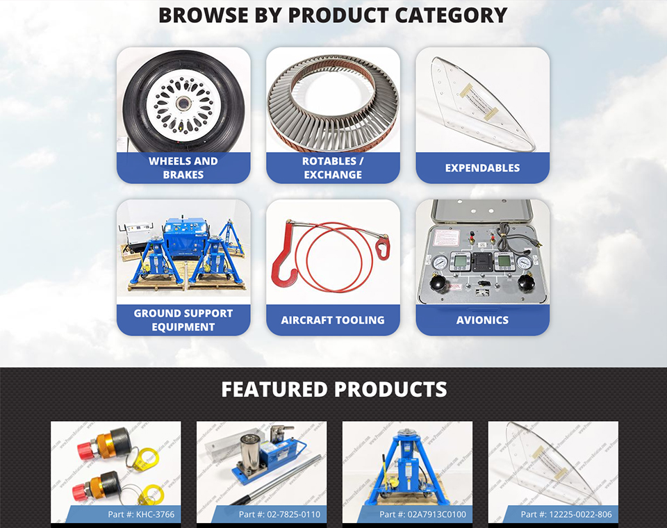 Proserv Aviation Website Product Category Page