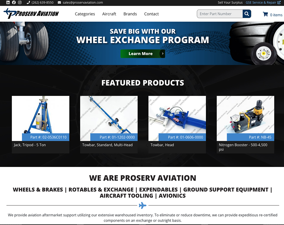 Proserv Aviation Website Home Highlights