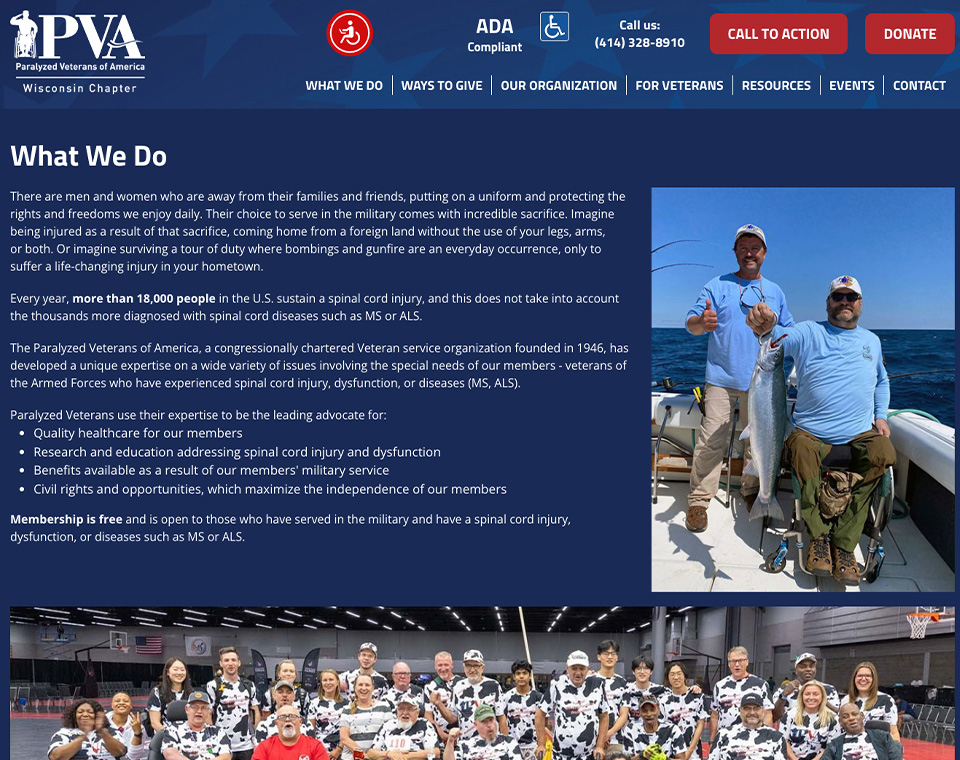 PVA - Wisconsin - Mission Page