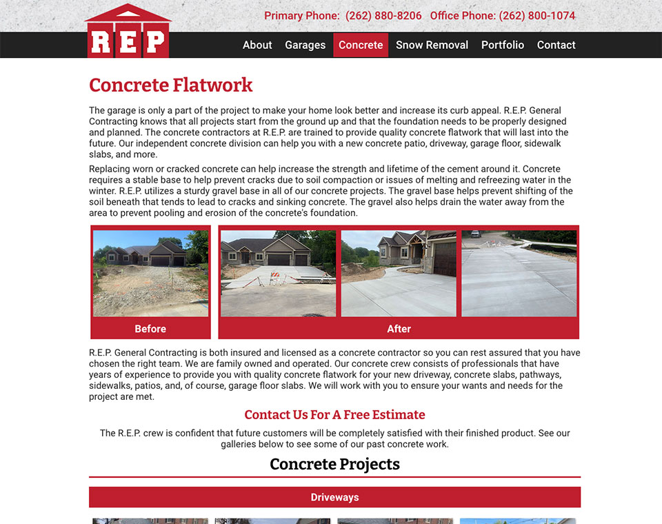 R.E.P. Concrete Photo Gallery Page