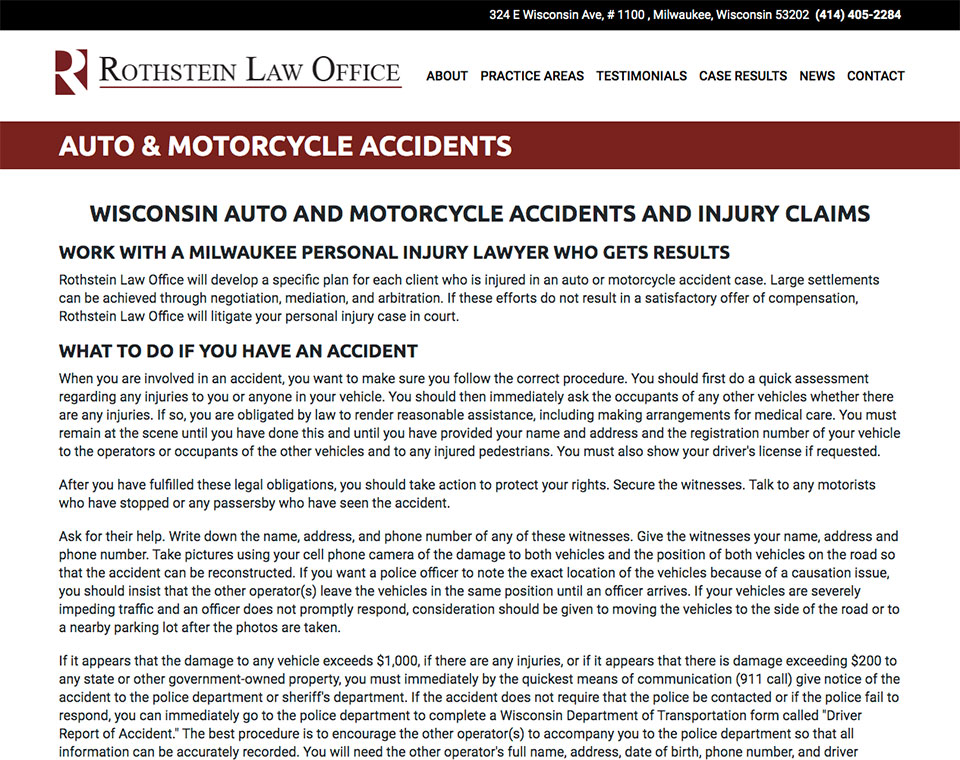 Rothstein Law Interior Page