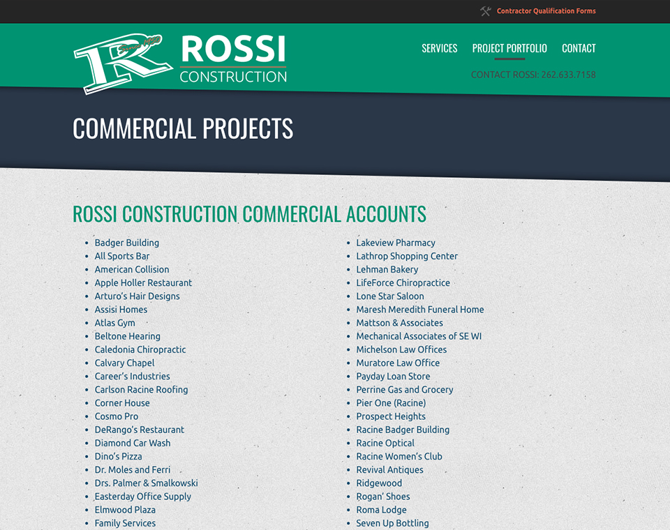 Rossi Construction Company, Inc. - Projects Page