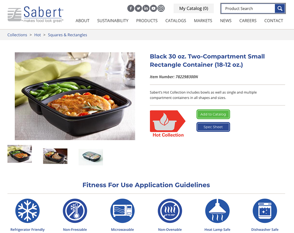 Sabert Website Product Page
