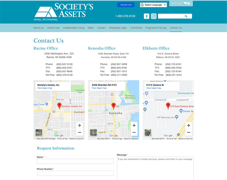 Society's Assets Contact Page