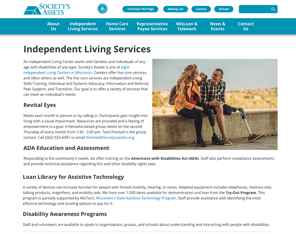 Society's Assets - Service Page