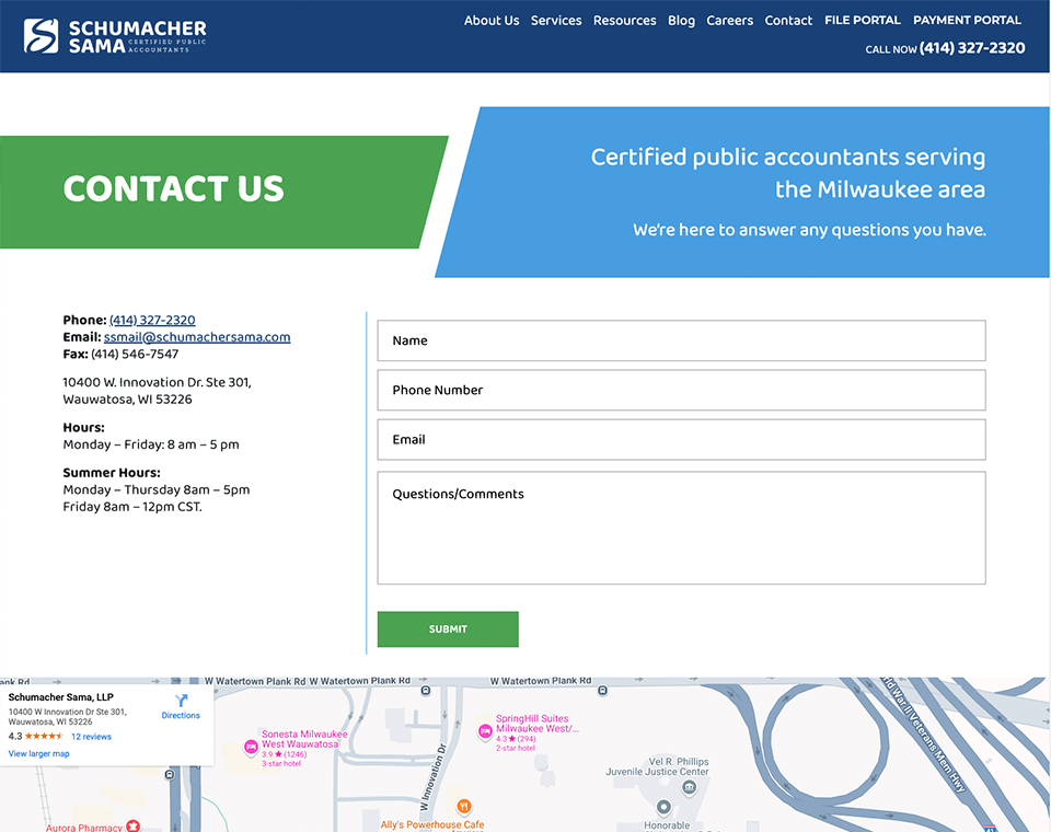 Schumacher Sama - Contact Page