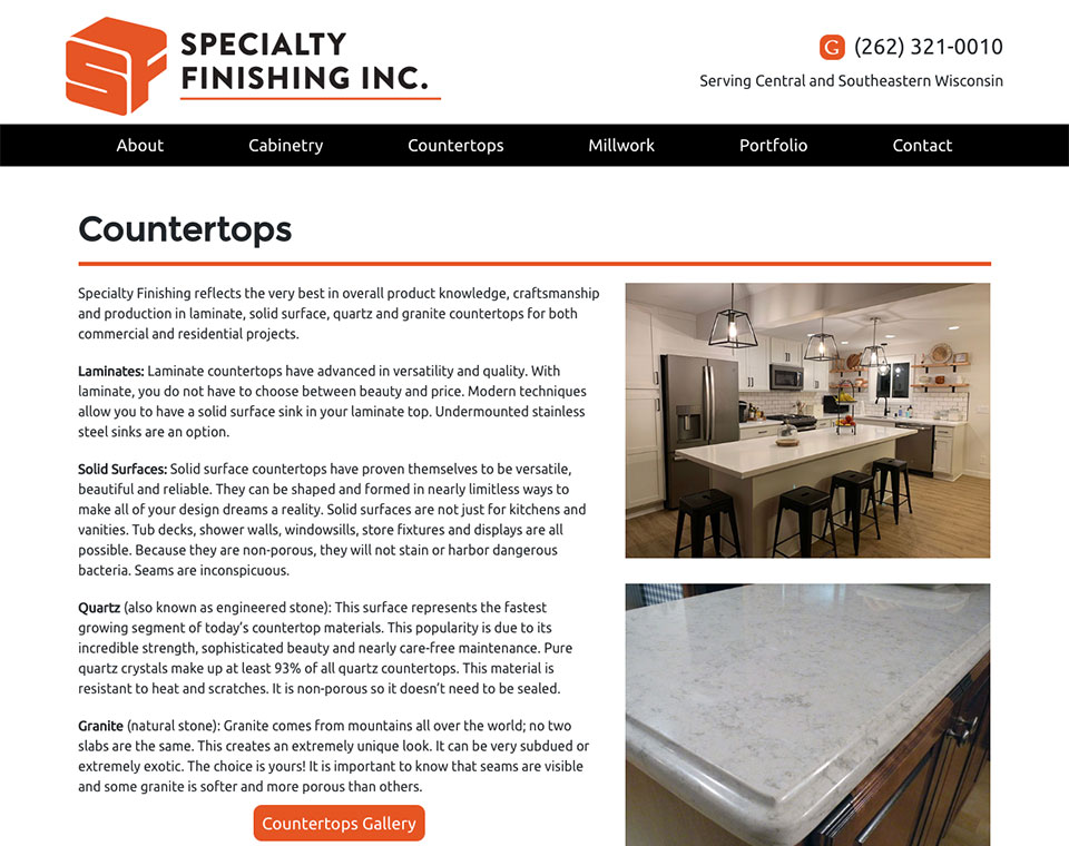 Specialty Finishing Interior Page