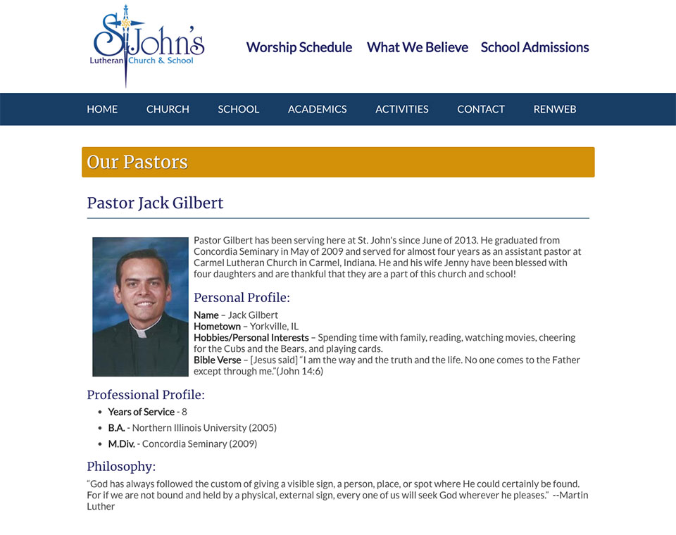 St John's Pastors Page