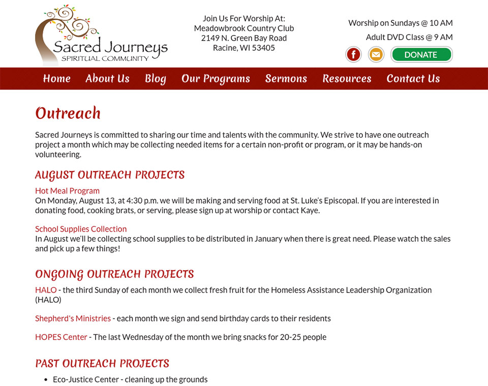 Sacred Journeys Information Page