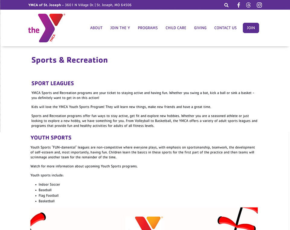 YMCA – St Jo Sports Page