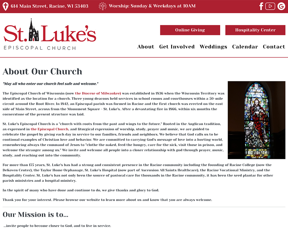 St. Luke's Racine - About Page