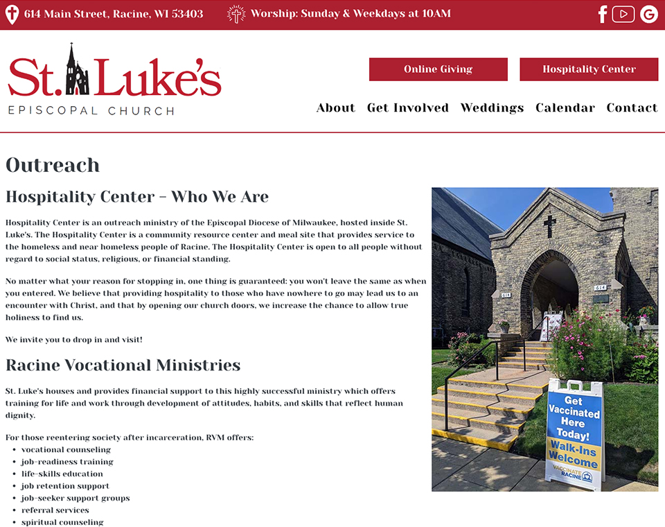St. Luke's Racine - Hospitality Page
