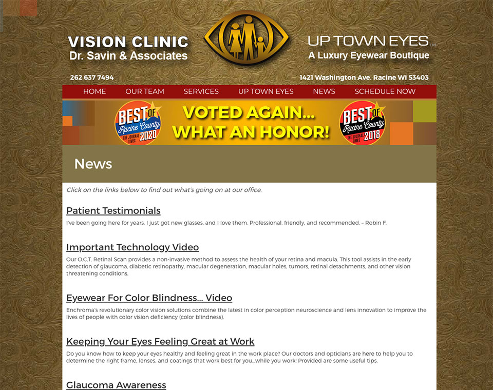 Vision Clinic News Page