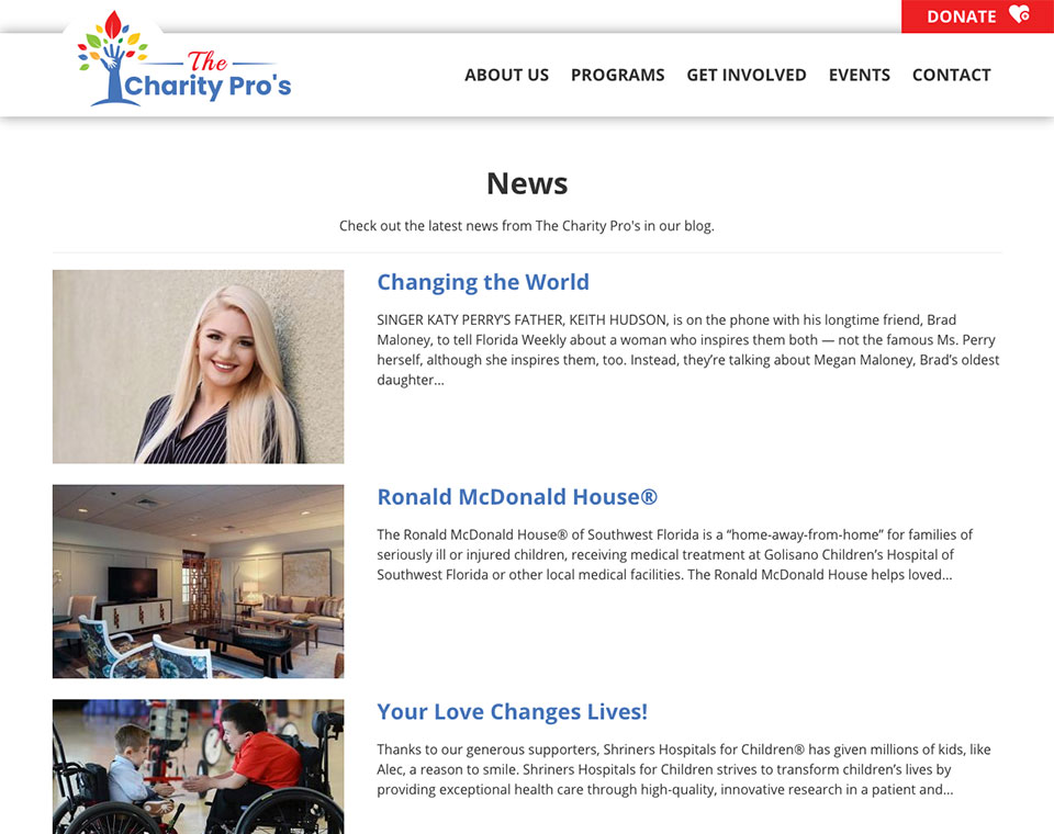 The Charity Pros News Archive