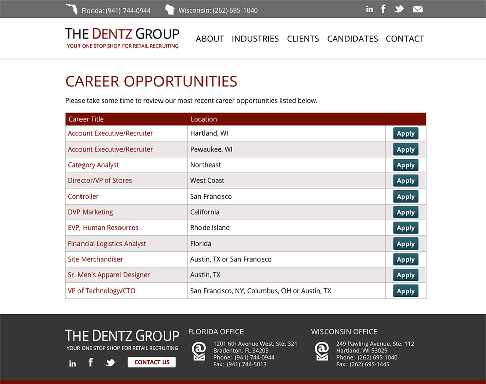 The Dentz Group Career Listings Page