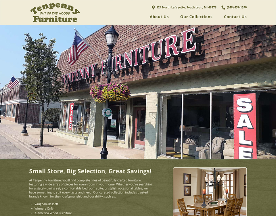 Tenpenny Furniture Website - Home Page