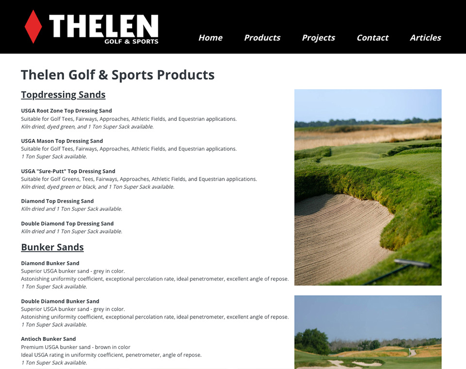 Thelen Golf & Sports Products Page