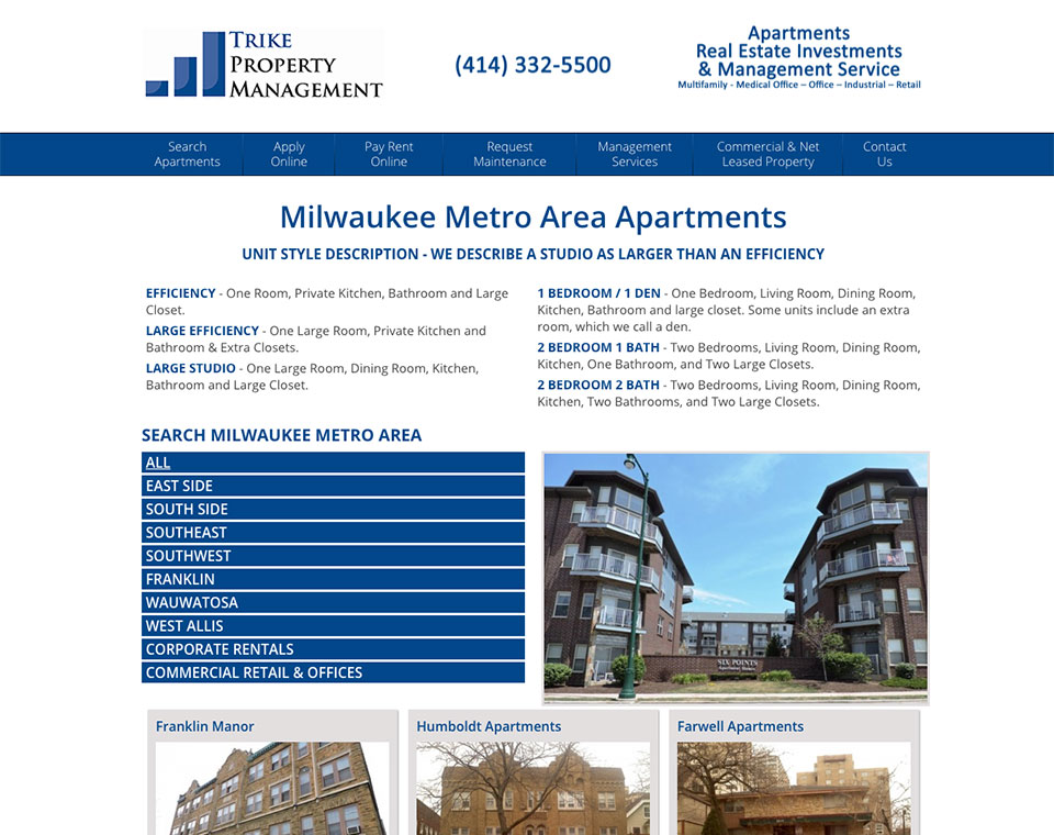 Trike Property Management Apartment Listings Page