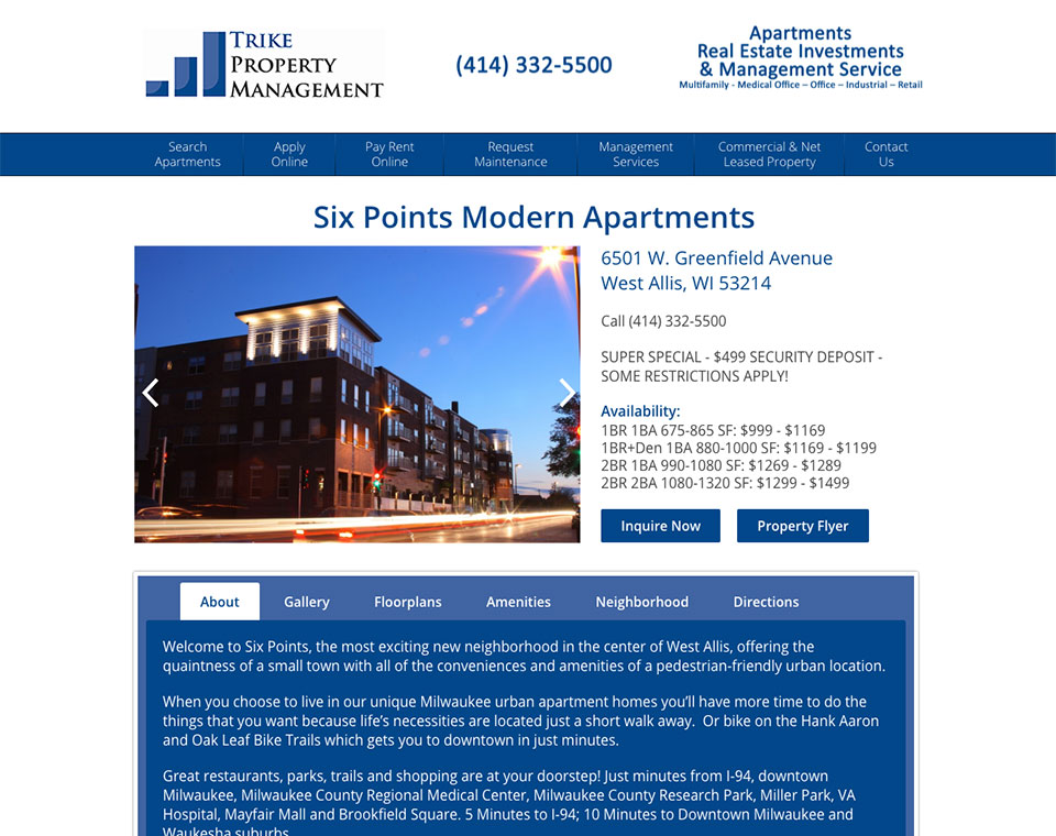 Trike Property Management Apartment Information Page