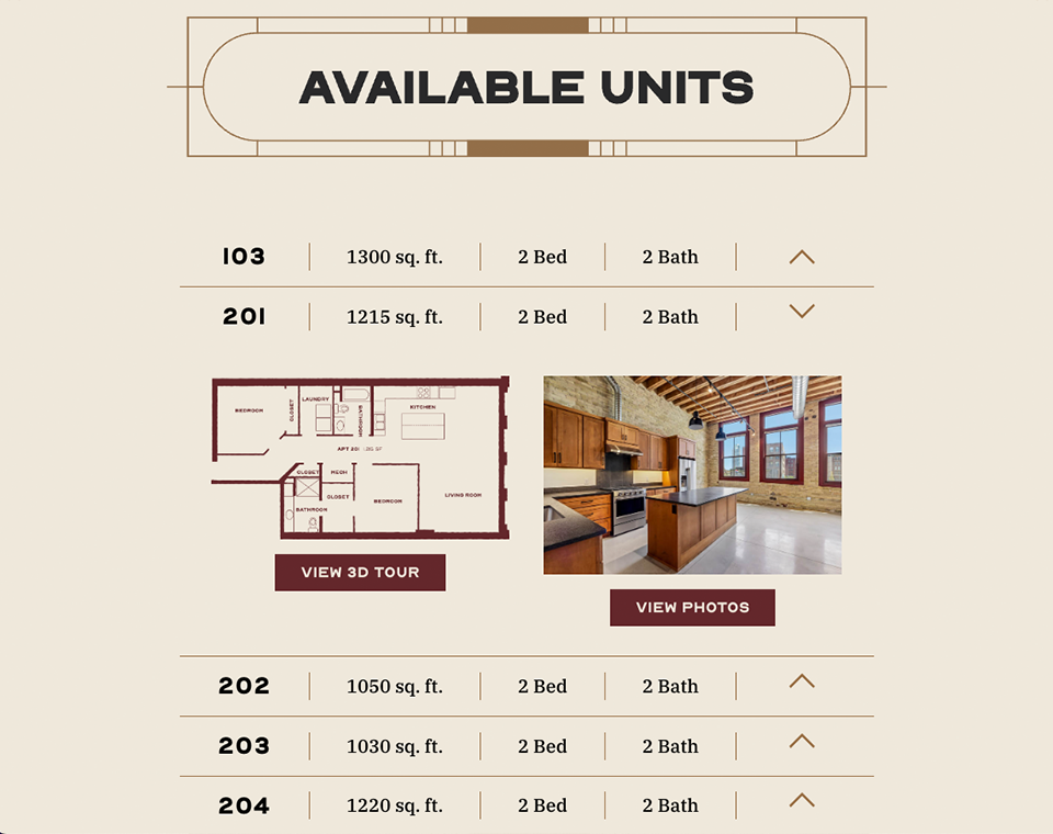 Ward House Milwaukee Available Units