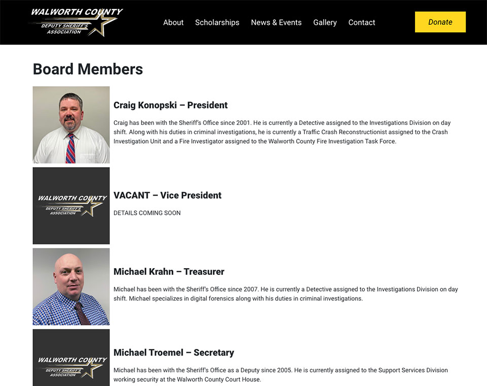 WCDSA Board Members Page