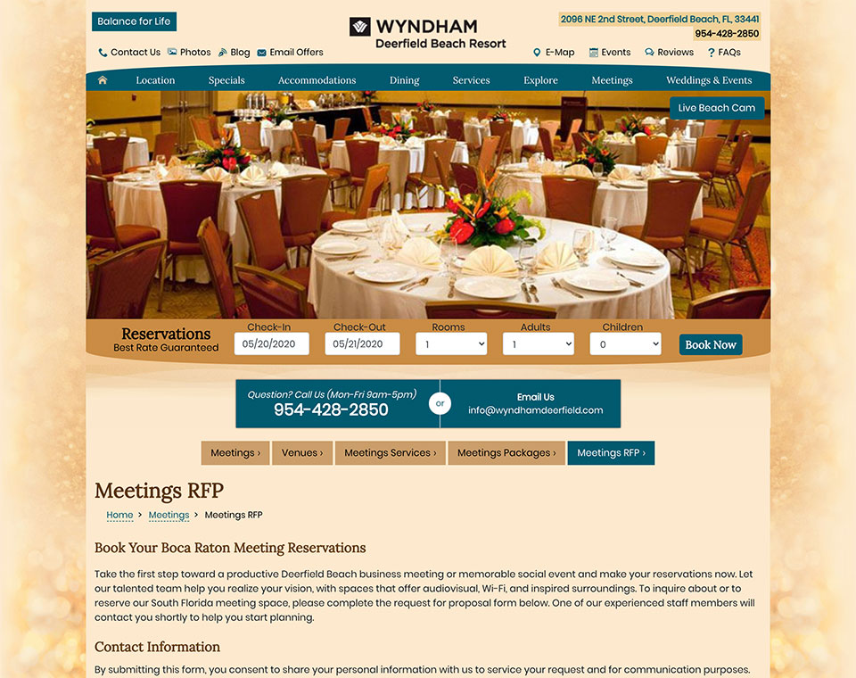 Wyndham Meeting Reservation Form