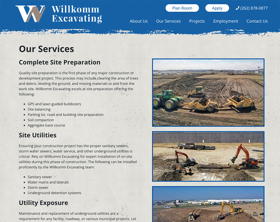 Willkomm Excavating Services Page