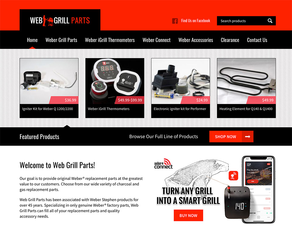 Web Grill Parts Home Page
