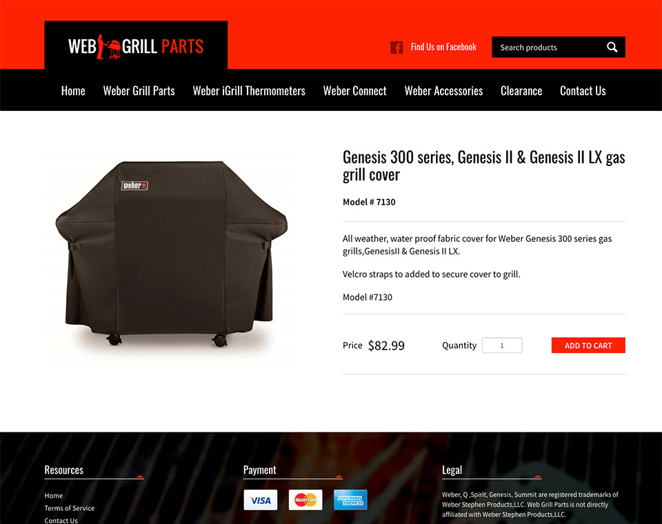 Web Grill Parts Product Page