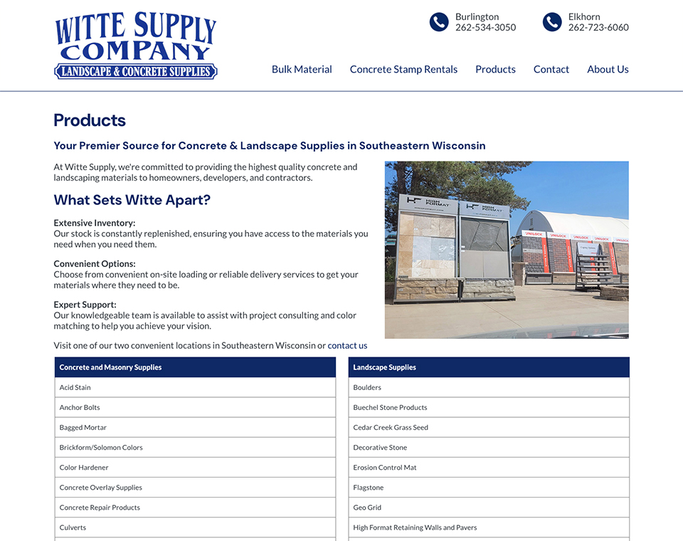 Witte Supply Company - Products Page