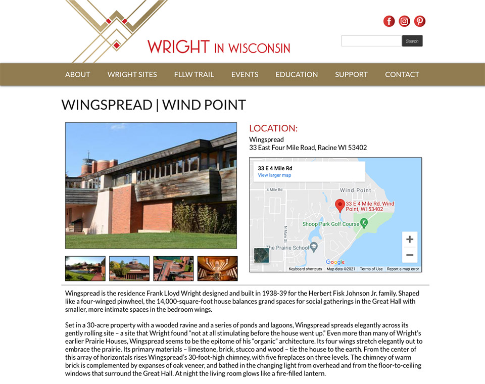 Wright in Wisconsin Location Profile Page
