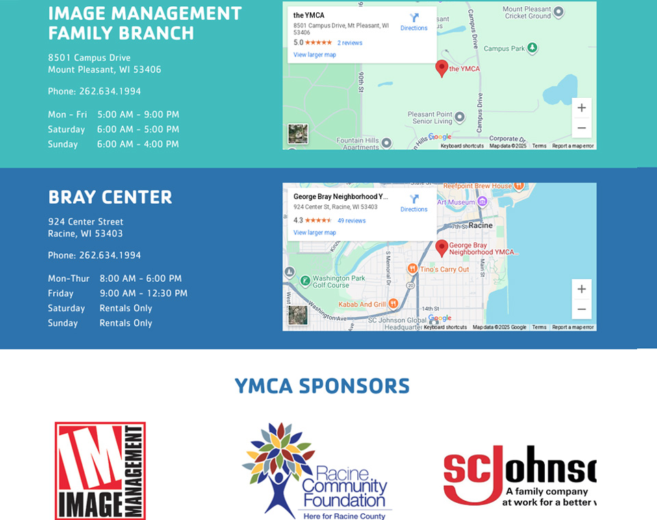 YMCA Locations & Sponsors
