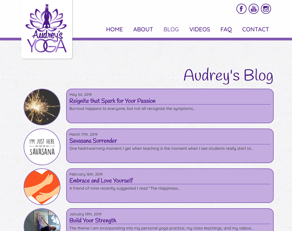 Audrey's Yoga Blog Archives