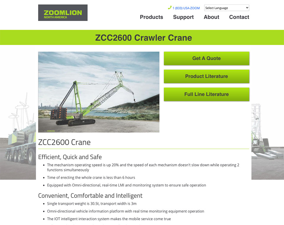 Zoomlion Product Profile Page
